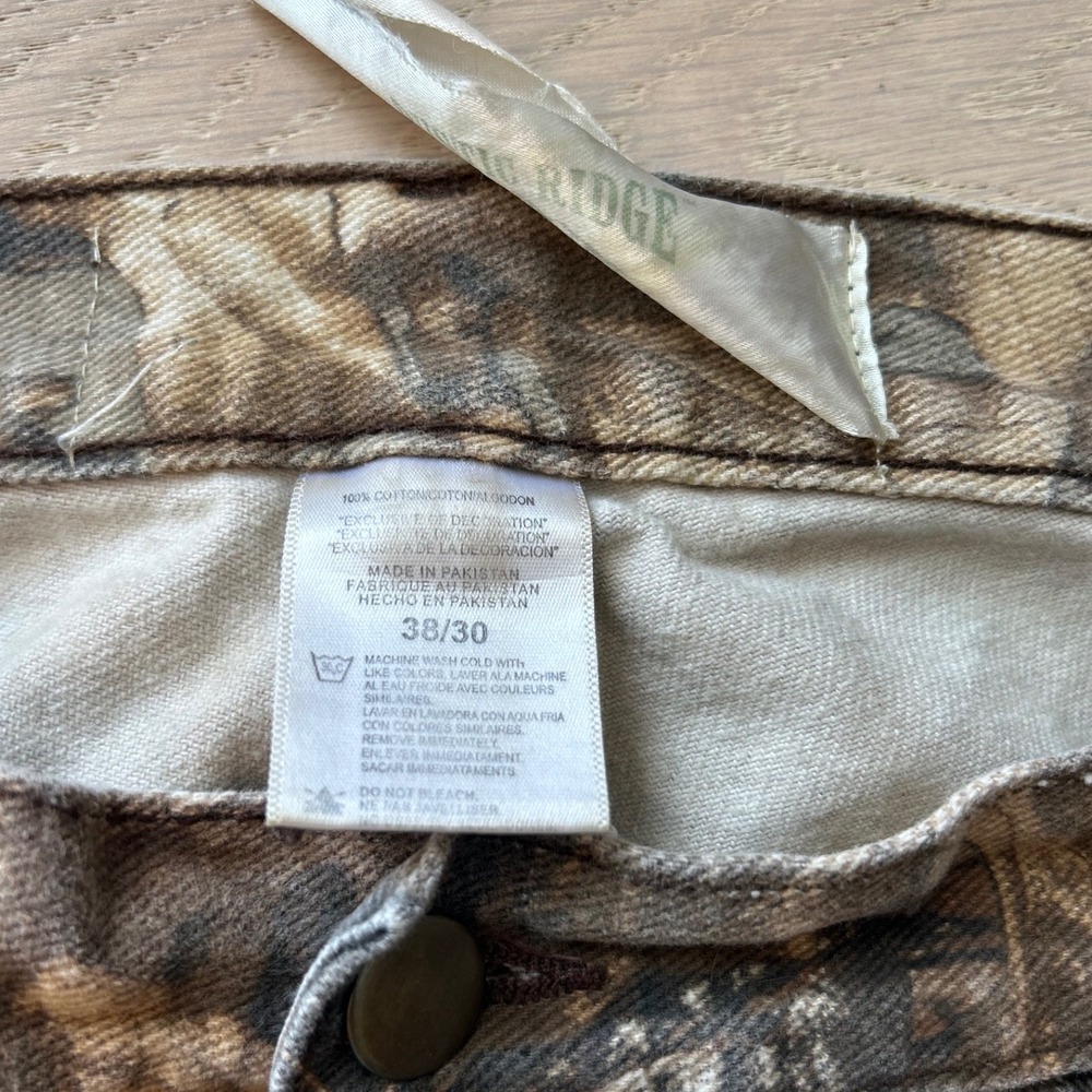Rustic Ridge Mens Camouflage Denim Pants 38x30 RealTree Style Camo Cotton Twill - Picture 4 of 11